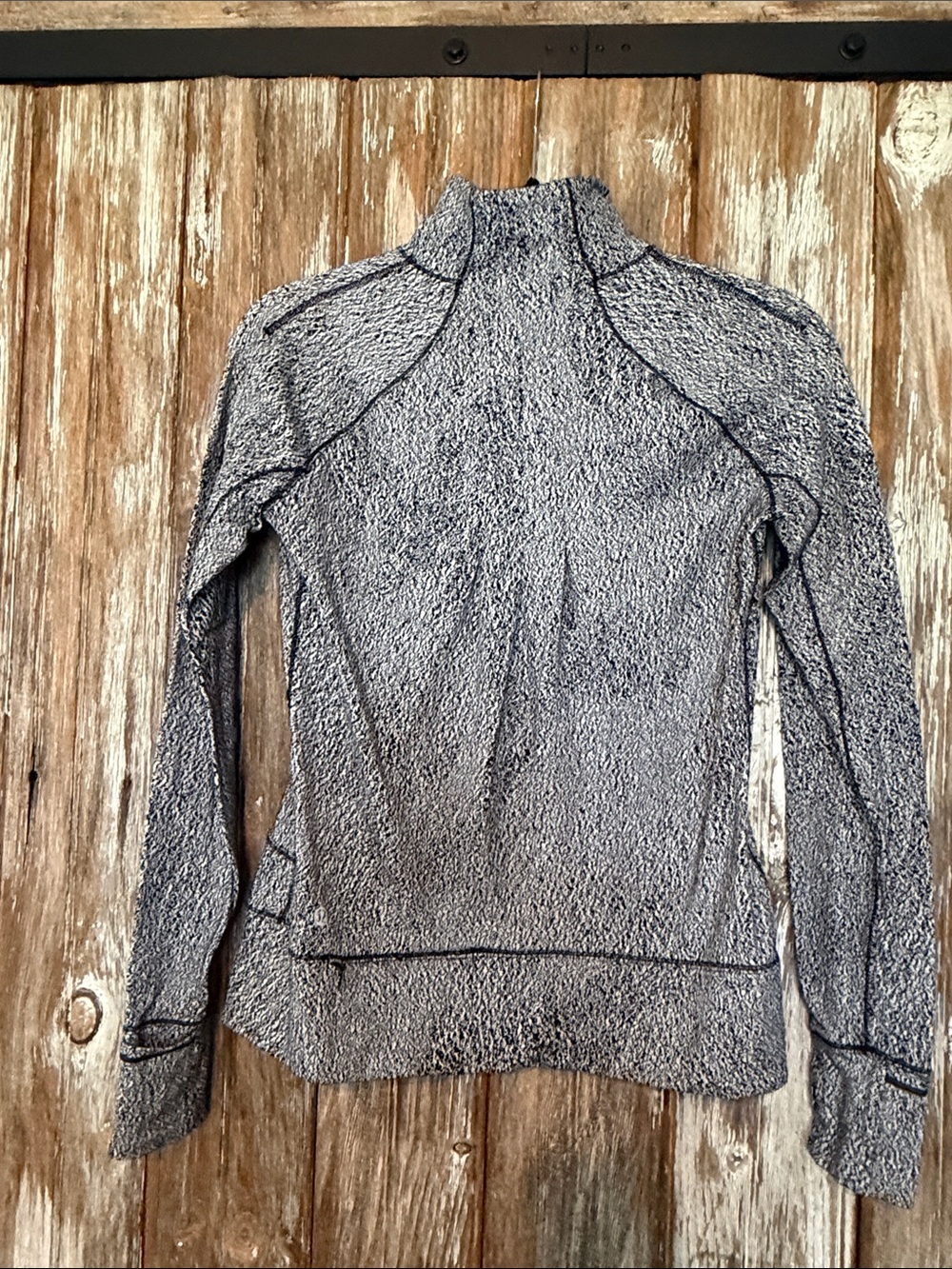 LULULEMON RUSH HOUR Half‑Zip Long Sleeve Active Pullover Jacquard White Black - Picture 7 of 7